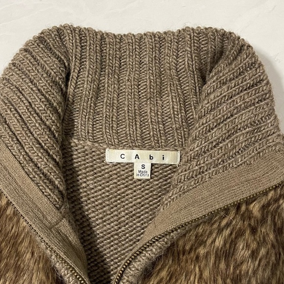 Cabi Mob Wife Brown Fur Zip Up Vest Size Small Y2K 90s Boho Artsy Teacher Fall - Picture 4 of 6